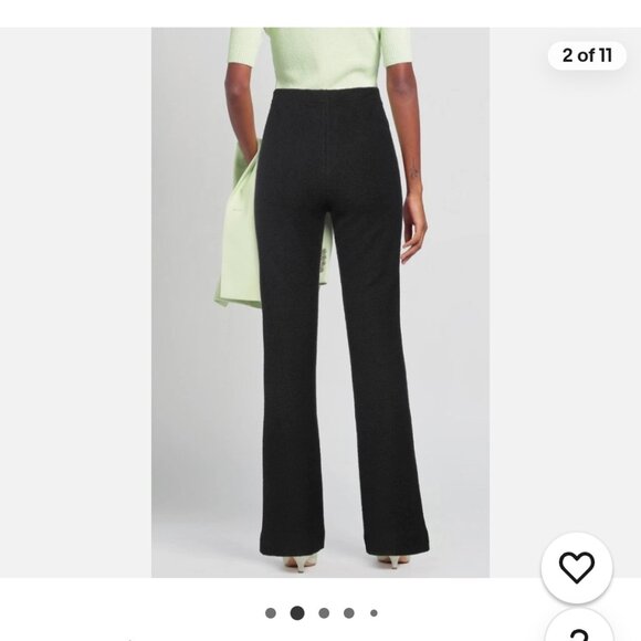NWT $795 ST JOHN Knits Wool Blend Wide Leg Pants Black Women' SZ X-Large Texture - Picture 2 of 11